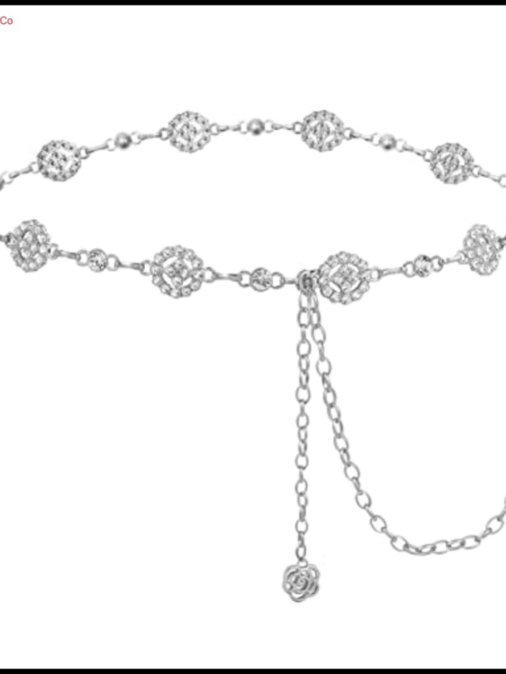 Rhinestone Waist Chain Belt Adjustable Alloy Chain for Dress